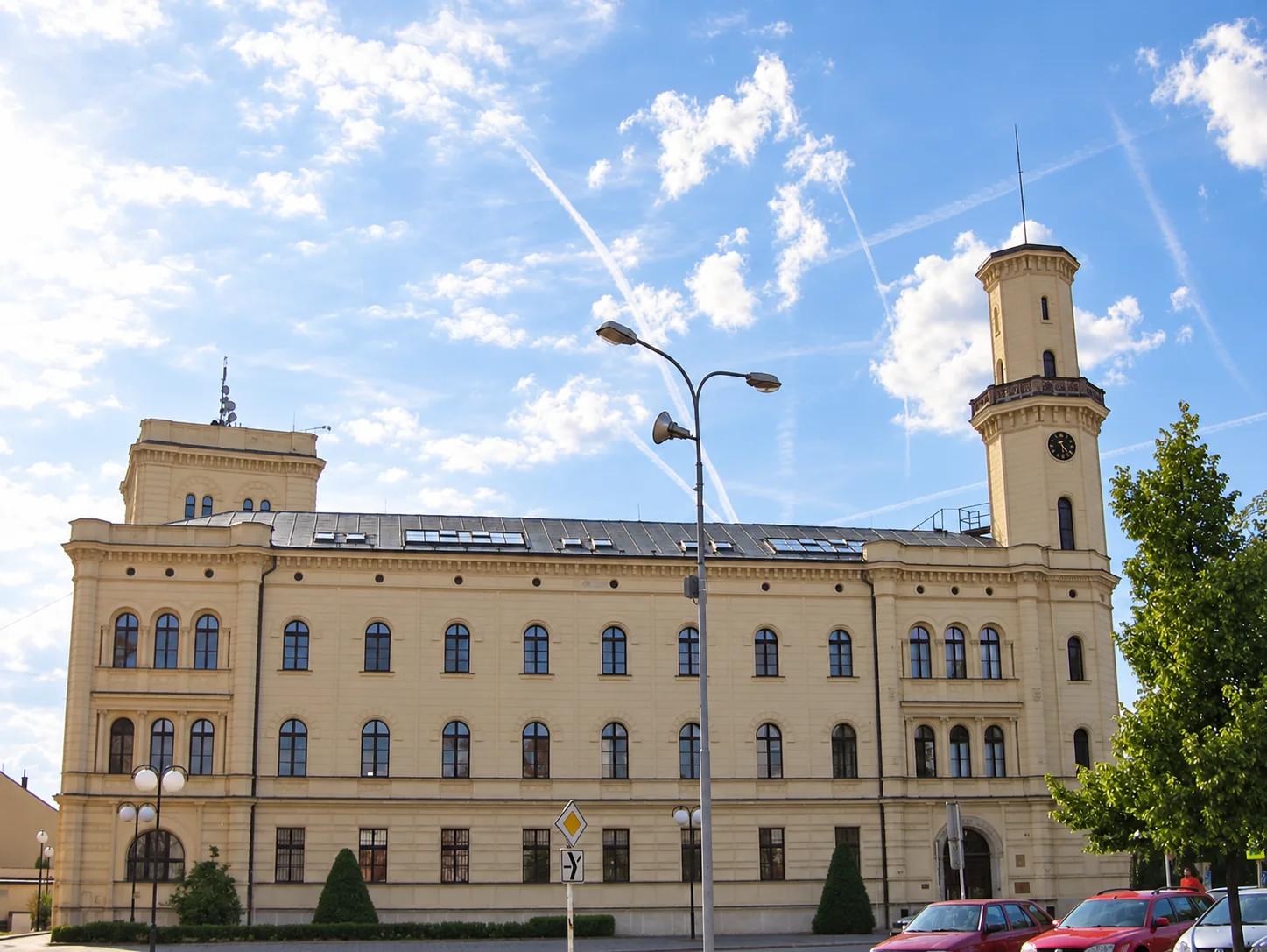Budova magistrátu v Mladé Boleslavi s hodinovou věží